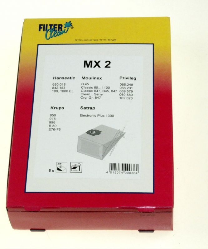 Filter Clean 000046K Staubsaugerbeutel - Mx2 staubsaugerbeutel 5 stück.