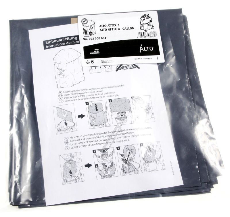 Nilfisk 302000804 Staubsaugerbeutel - Lot 5 sacs platique attix 30-21