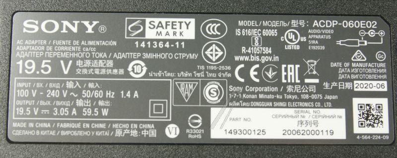 Sony 149300125 AC Adapter - Ac adaptor (60w)acdp-060e02