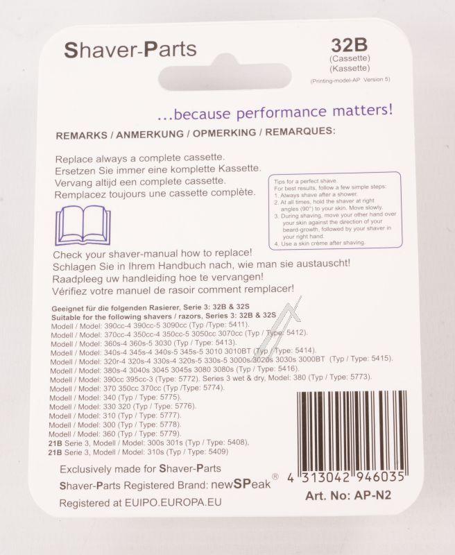 Newspeak Scherkopf - 32b scherteilkassette alternativ für braun 32b