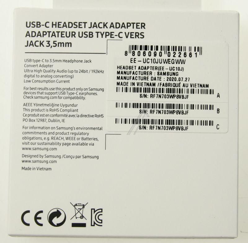 Samsung EEUC10JUWEGWW USB-Adapter - Ee-uc10juwegww passend für samsung usb type-c auf 3,5 mm klinkenanschluss adapter, white