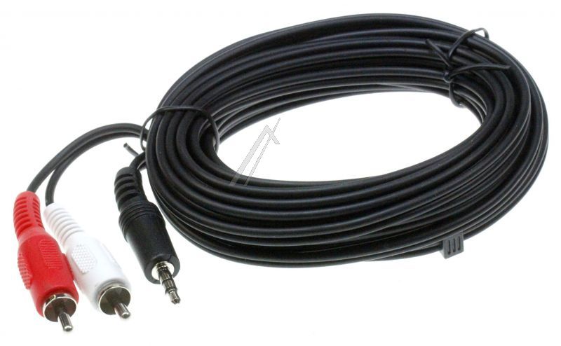 COM - 3,5mm-klinkenstecker/2xc stecker stereo 5,0m schwarz