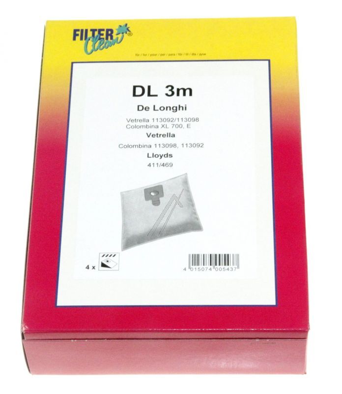 Filter Clean FL0075K Staubsaugerbeutel - Dl3m staubbeutel 4 stück