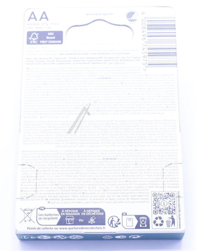 Varta 5716101404 Mignonakku AA 1,2V - Hr06 1,2v-2600mah nimh ready2use aa mignon konsumer passend für varta 4er bl.