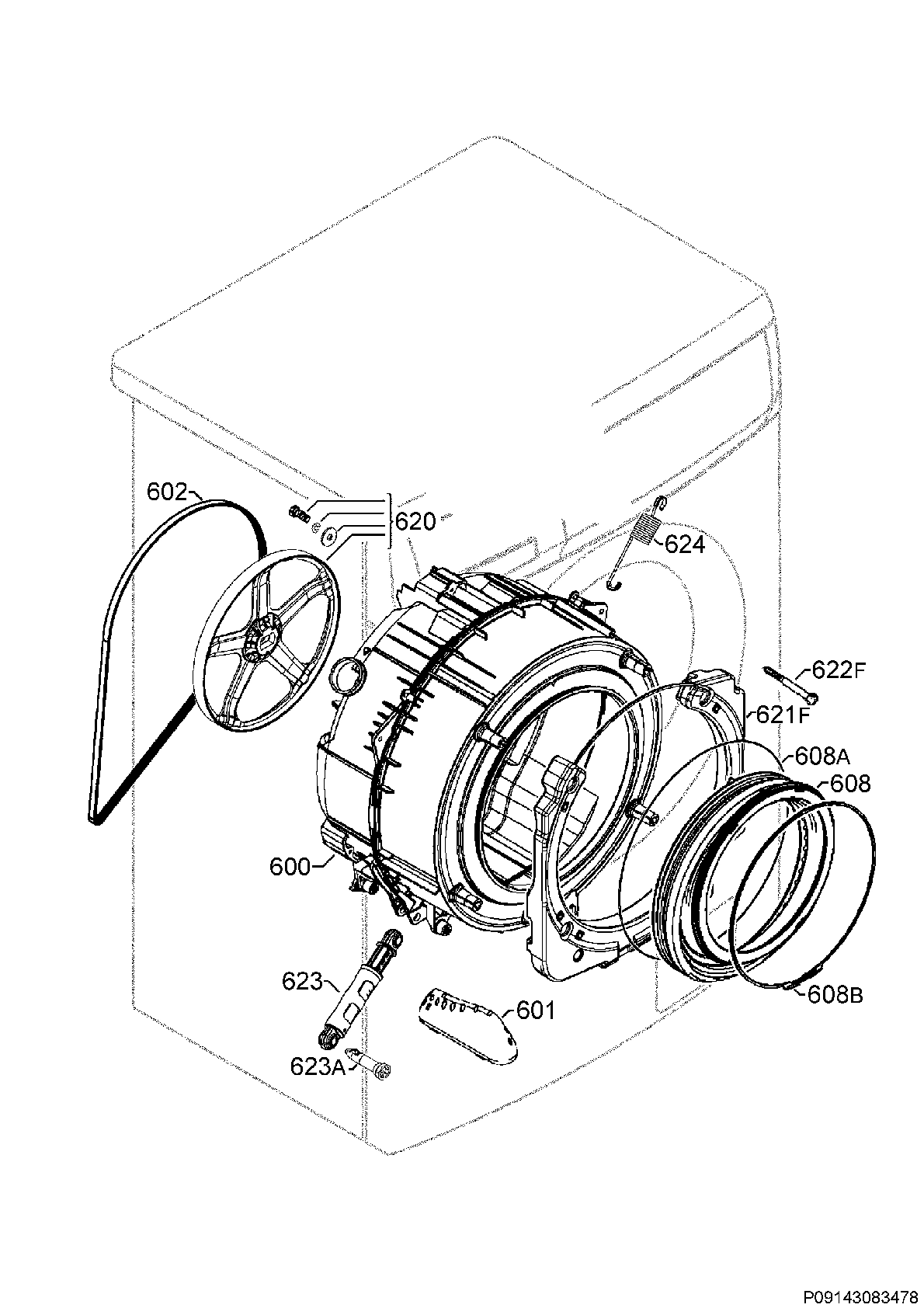 Explosionszeichnung AEG 91460570000 L87695WD
