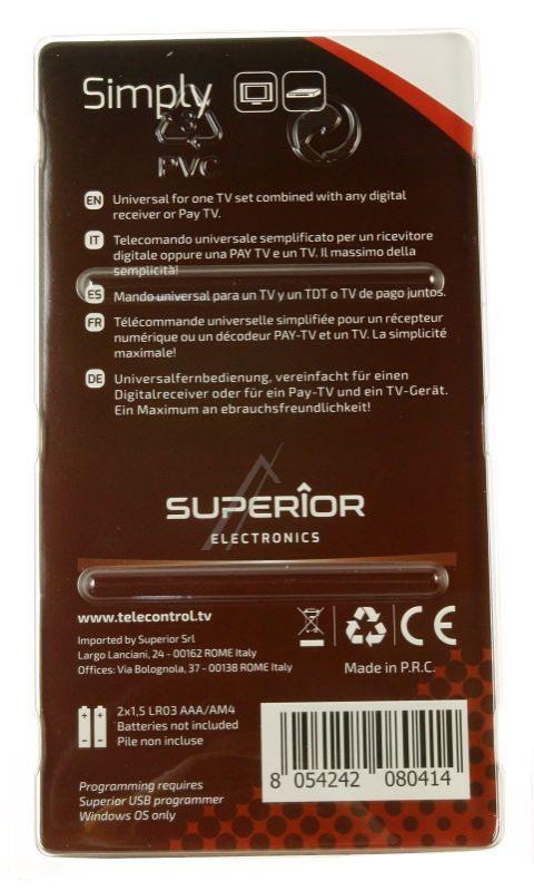 Superior SUPTLB001 - Simply lernfähige universalfernbedienung mit 8 grossen tasten