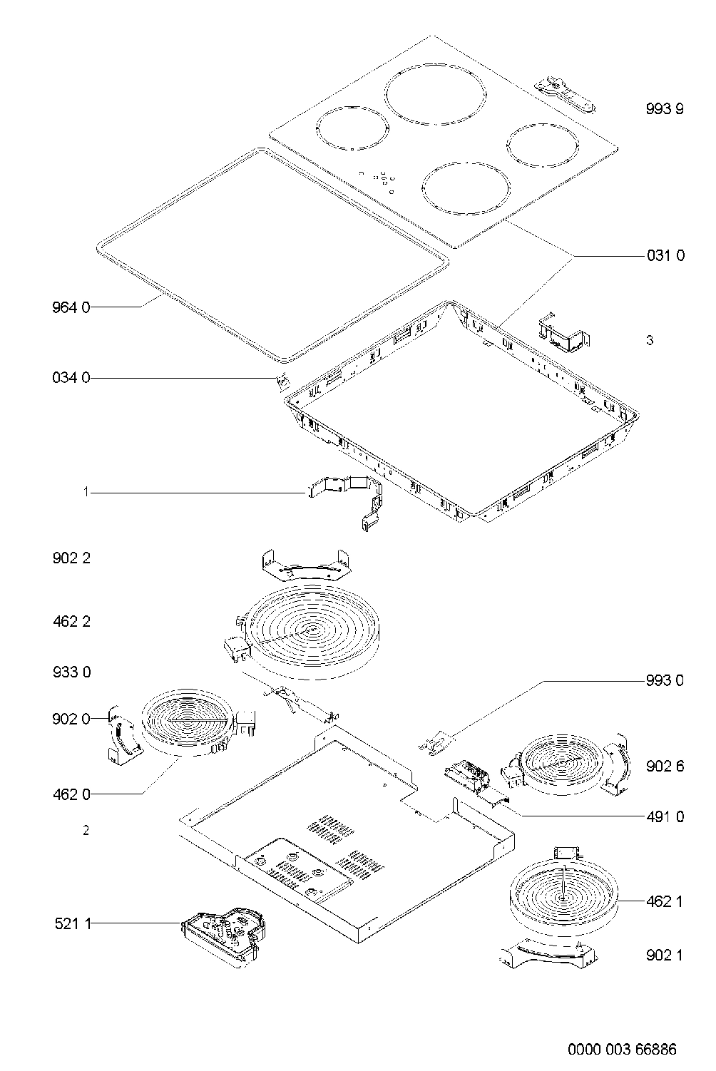 Explosionszeichnung Ikea 854178301100 HOB 601 B Explosionszeichnung Ikea 854178301100 HOB 601 B