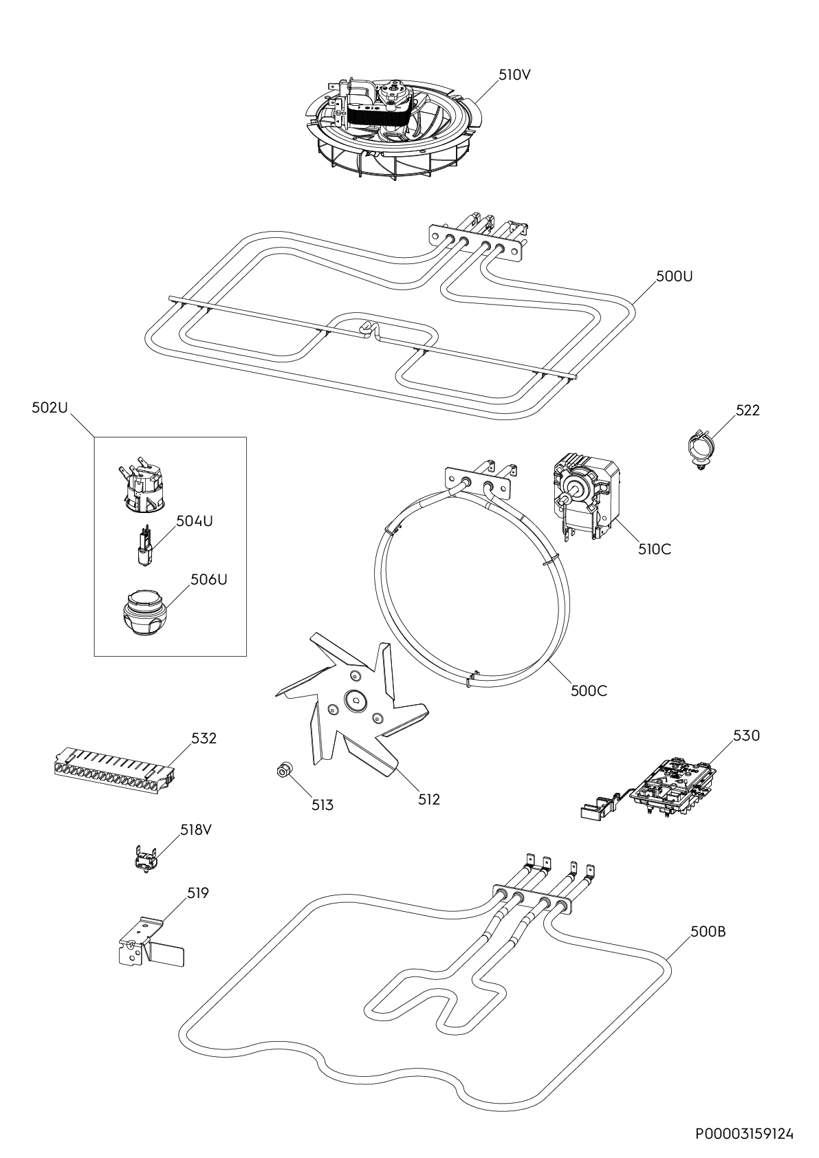 Explosionszeichnung Juno 94972340200 JH084C0