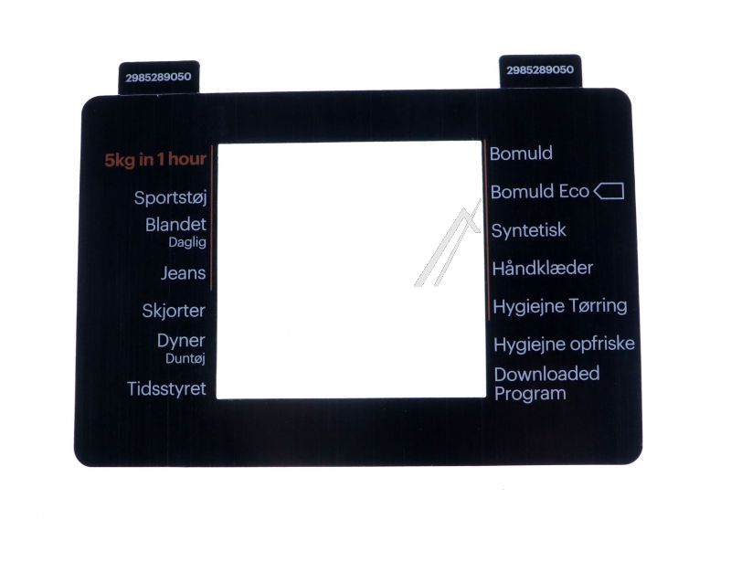 Arcelik Grundig Beko 2985289050 Bedienteilblende - Pc inlay_dan