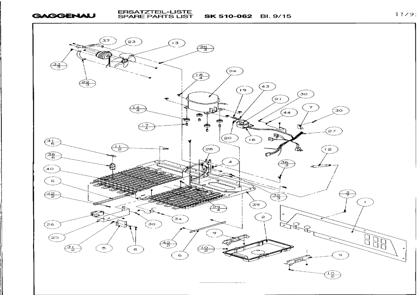 Explosionszeichnung Gaggenau SK510062(00) Explosionszeichnung Gaggenau SK510062(00)