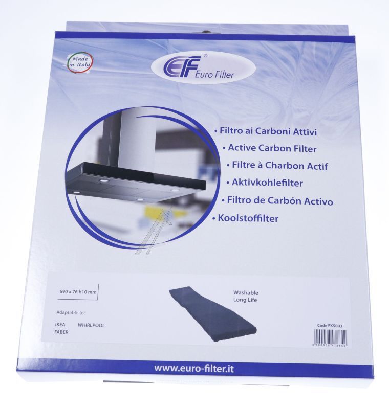 Eurofilter FKS003 Kohlefilter - Kohlefilter alternativ für ikea -faber -whirlpool 133.0605.193, 488000630944