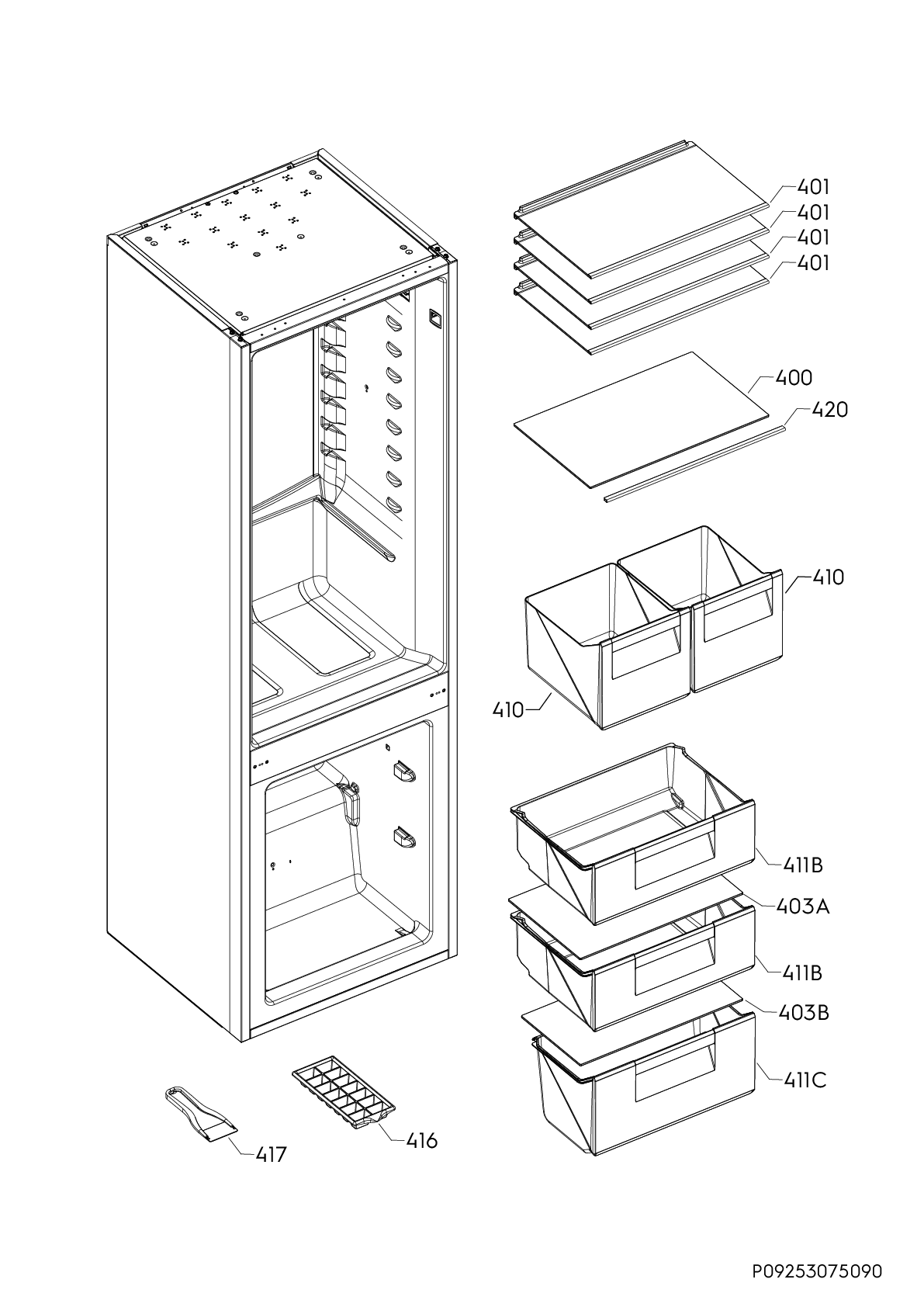 Explosionszeichnung AEG 92550317602 SCB618F3LS