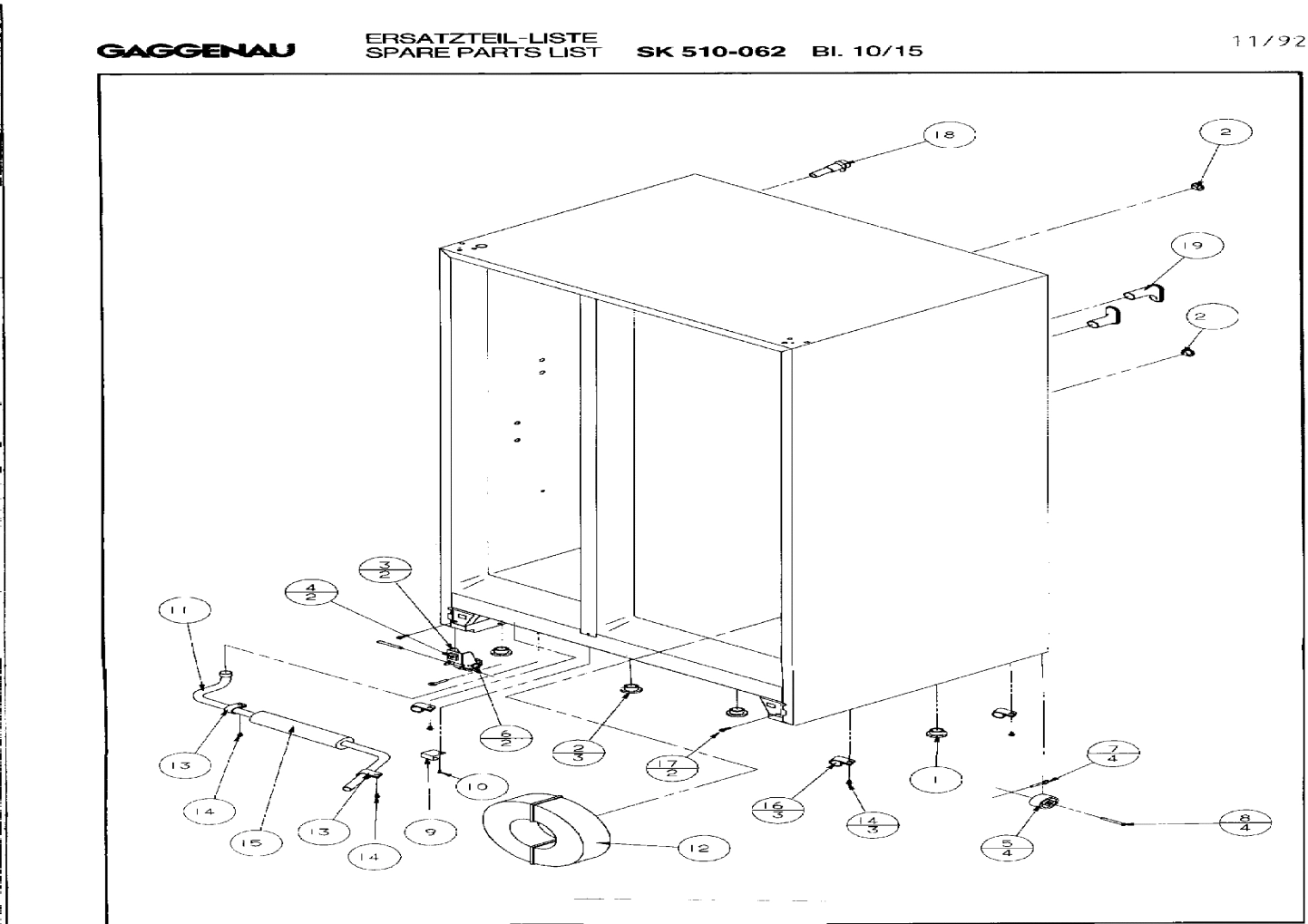 Explosionszeichnung Gaggenau SK510062(00) Explosionszeichnung Gaggenau SK510062(00)