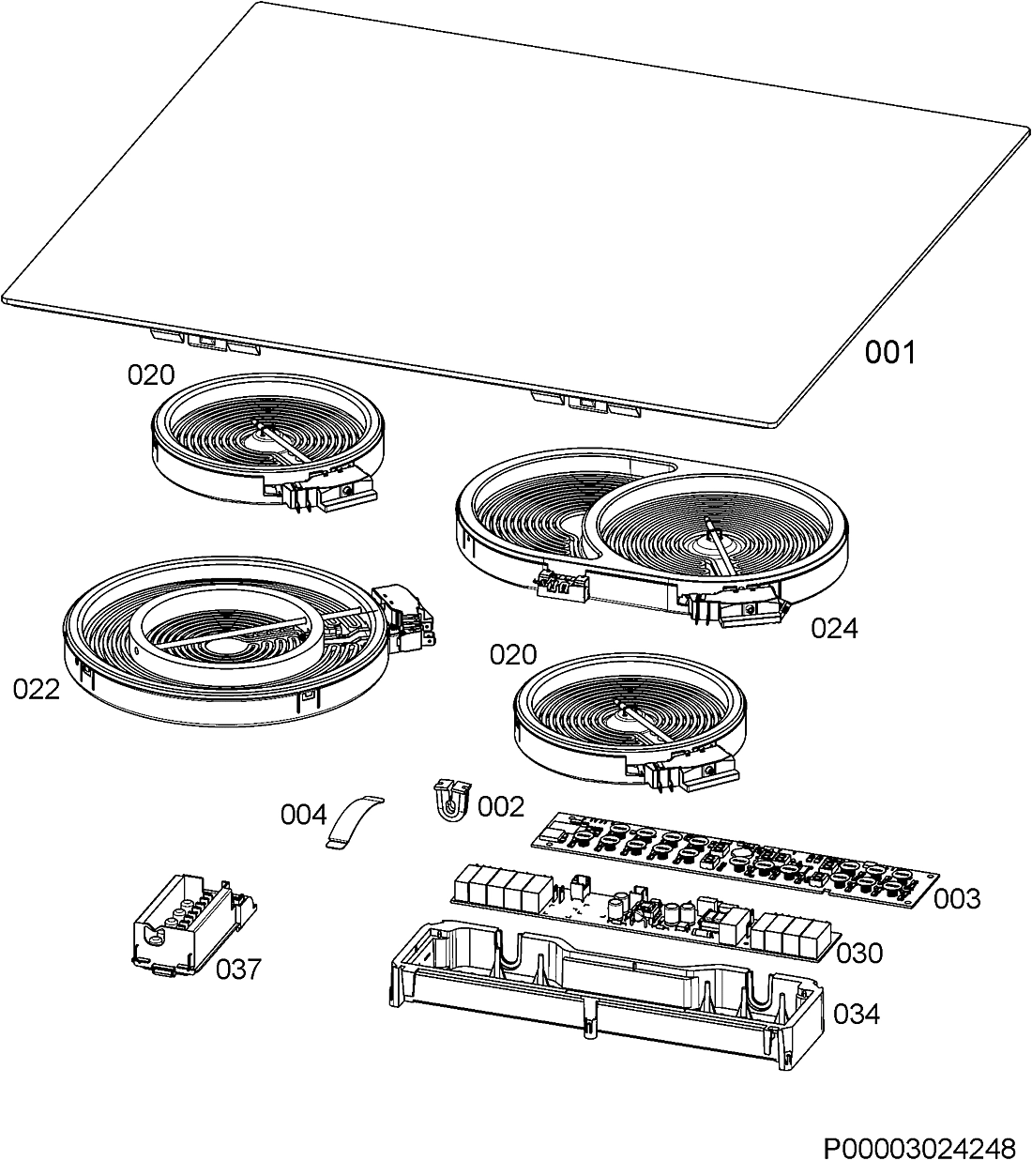 Explosionszeichnung AEG 94959500900 HK634060XB CE9