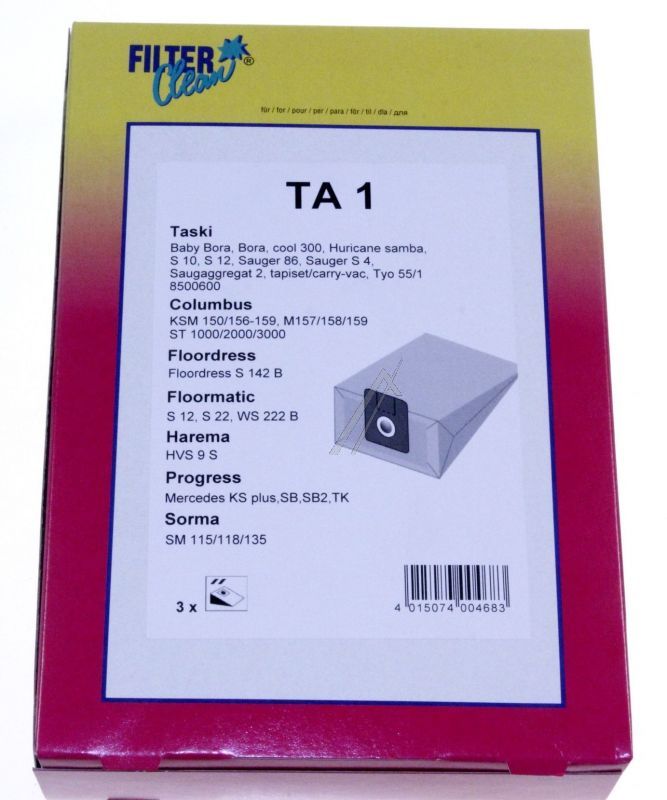 Filter Clean 000264K Staubsaugerbeutel - Ta1 staubsaugerbeutel 3 stück + 0 filter