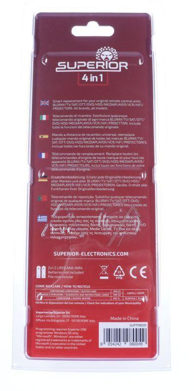 Superior SUPTPB009 - Slim 4in1 universal-ersatzfernbedienung 4-in-1 mit 4 ebenen