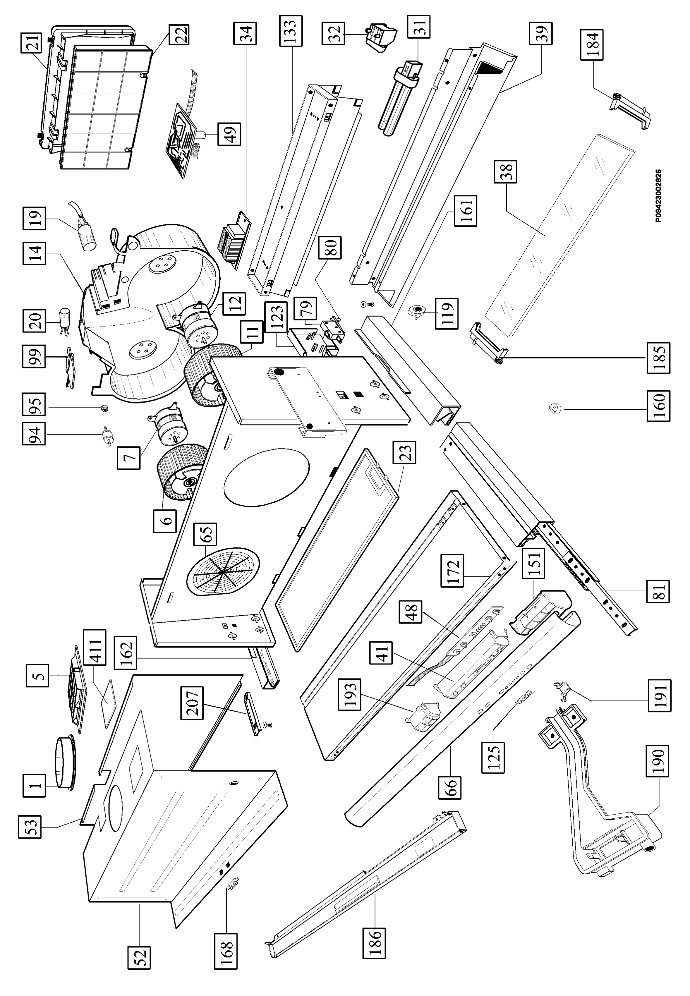 Explosionszeichnung AEG 94212091500 EFP 6410 X