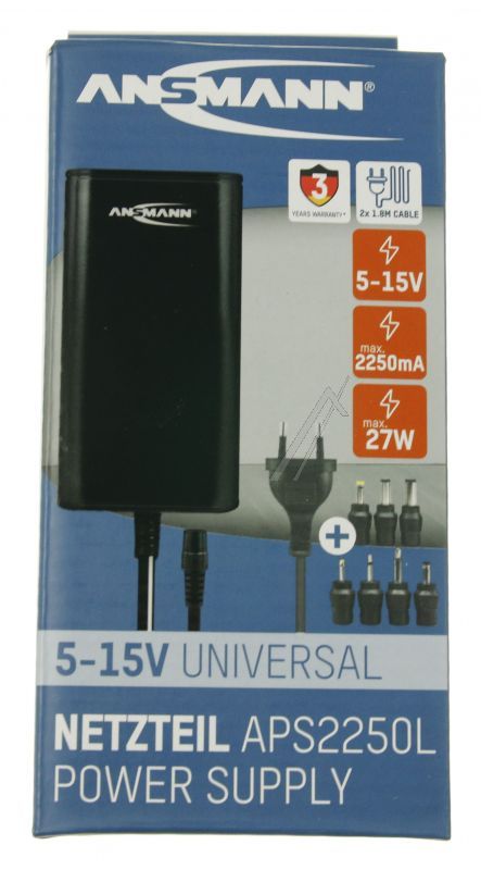 Assmann 12010025 - Aps 2250l 1201-0025 steckernetzteil passend für universal 5-15v dc, inkl. 7 versch. steckertypen