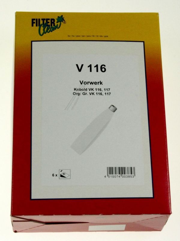 Filter Clean 000178K Staubsaugerbeutel - V116 staubsaugerbeutel 6 stück.
