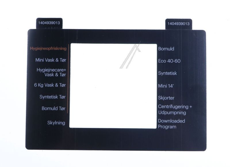 Arcelik Grundig Beko C00937637 Bedienteilblende - 1404939013 inlay-danish