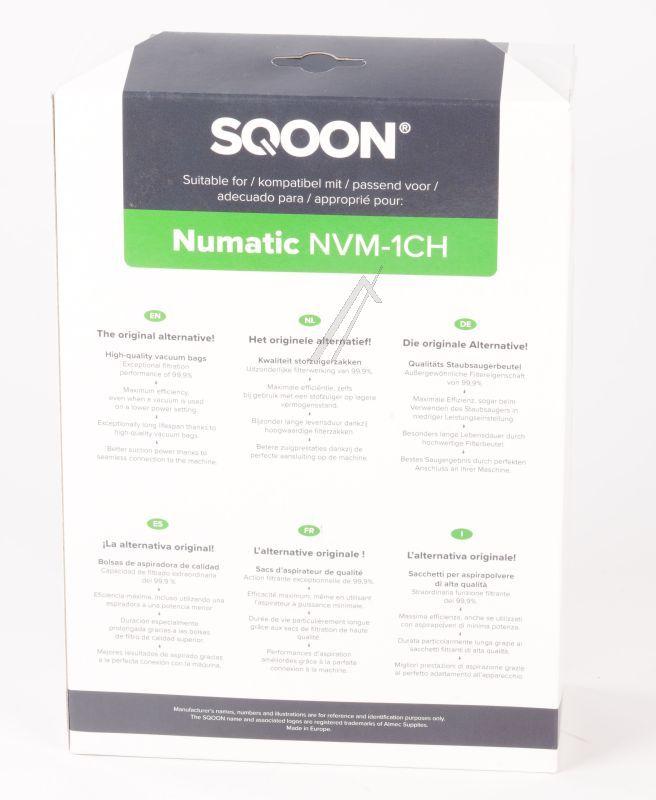Sqoon Staubsaugerbeutel - Staubsaugerbeutel 10 stück alternativ für passend für numatic nvm 1ch henry/james im karton