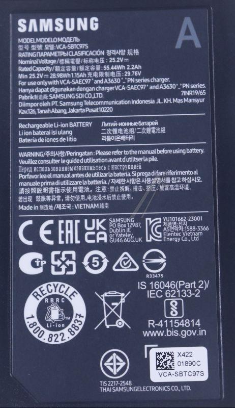 Samsung DJ9600248A Staubsaugerakku - Vca-sbtc97s dj96-00248a assy battery li ib,li-ion,25.2v,3.6v,250