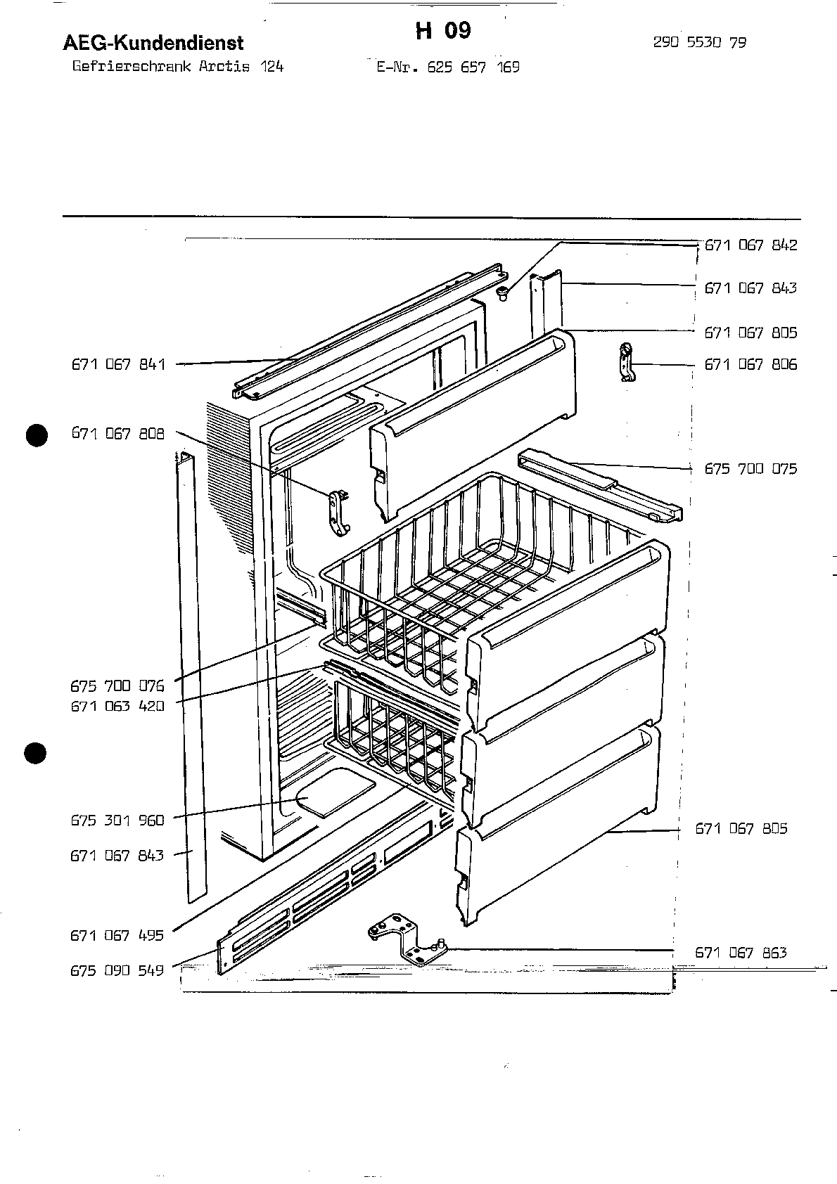 Explosionszeichnung AEG 62565716900 ARCTIS 124