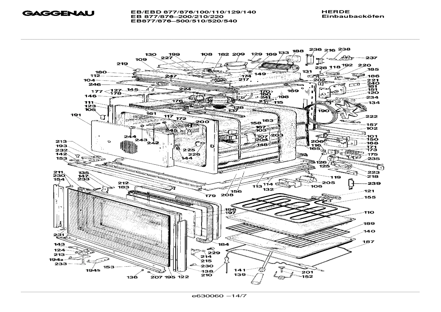 Explosionszeichnung Gaggenau EB876110(00) Explosionszeichnung Gaggenau EB876110(00)