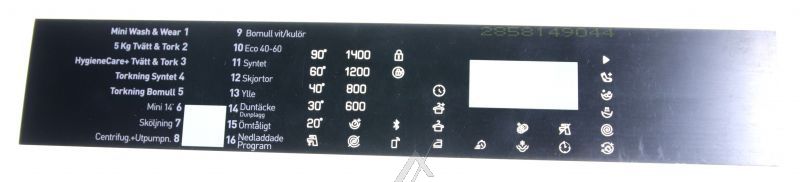 Arcelik Grundig Beko 2858149044 Schalterblende - Inlay-swedish