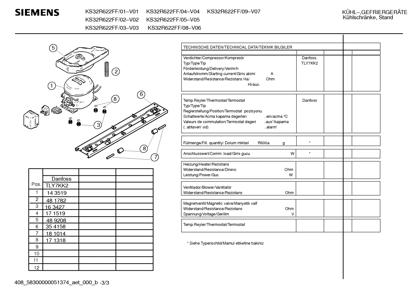 Explosionszeichnung Siemens KS32R622FF/03 Explosionszeichnung Siemens KS32R622FF/03