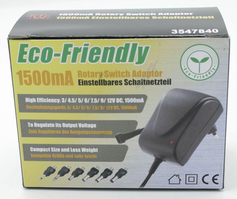 Minwa MWMC15EU6XC - Stecker-schaltnetzteil 3-12v, max.1500ma, einstellbar
