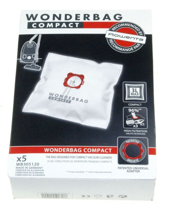 SEB WB305120 Staubsaugerbeutel - Passend für wonder bag compact staubsaugerbeutel (x5)