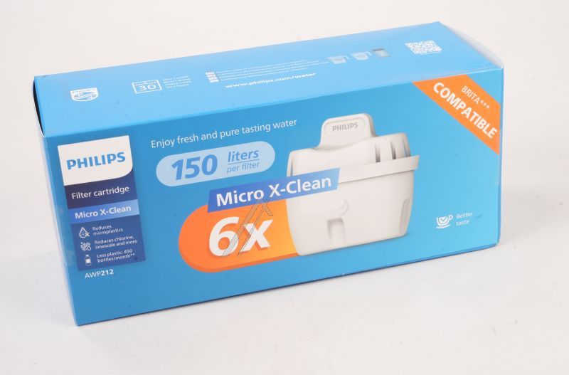 Philips AWP21231 Wasserfilter - Awp212/31 micro x-clean filter, 6-pack