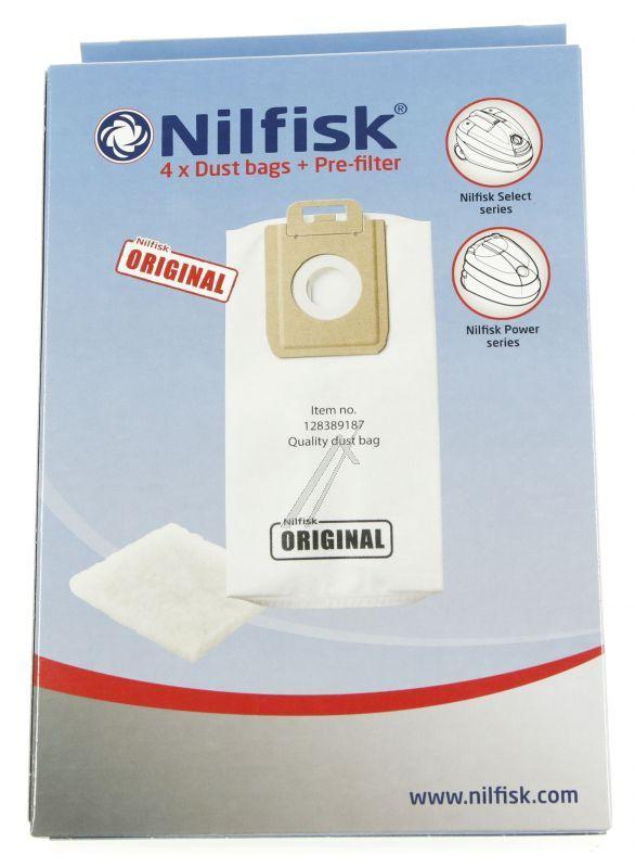 Nilfisk 128389187 Staubsaugerbeutel - Staubbeutel 4x passend für nilfisk