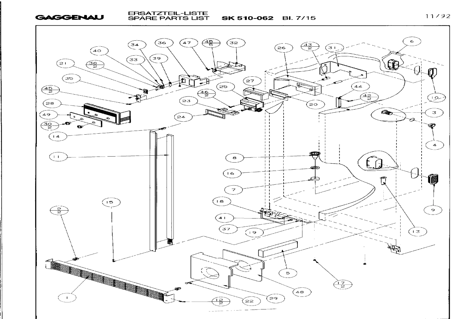 Explosionszeichnung Gaggenau SK510062(00) Explosionszeichnung Gaggenau SK510062(00)