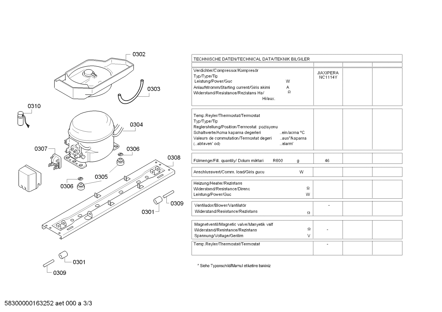 Explosionszeichnung Siemens KG30NVI20G/08 iQ100, Frost Free Explosionszeichnung Siemens KG30NVI20G/08 iQ100, Frost Free
