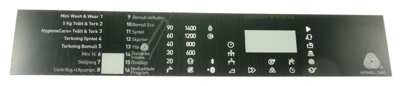 Arcelik Grundig Beko C00895441 Schalterblende - 2858149004 inlay-swedish Arcelik Grundig Beko C00895441 Schalterblende - 2858149004 inlay-swedish