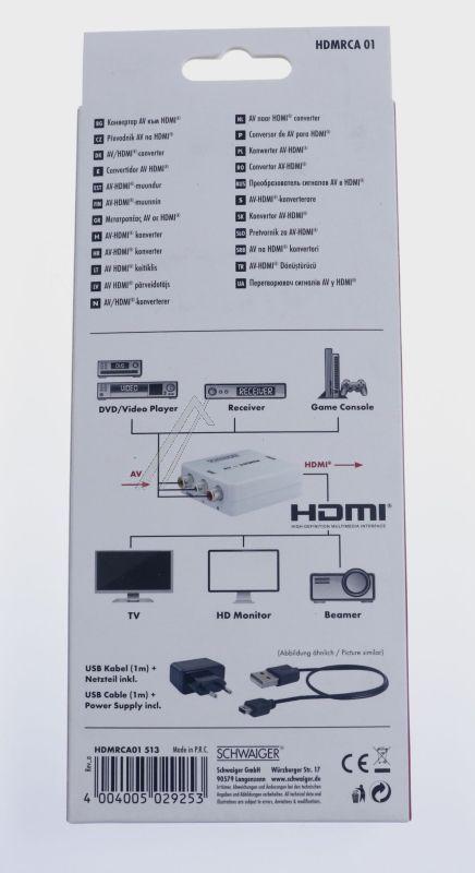 Schwaiger HDMRCA01513 HDMI-Converter - Konverter av auf hdmi - mit 3 c + hdmi-buchsen