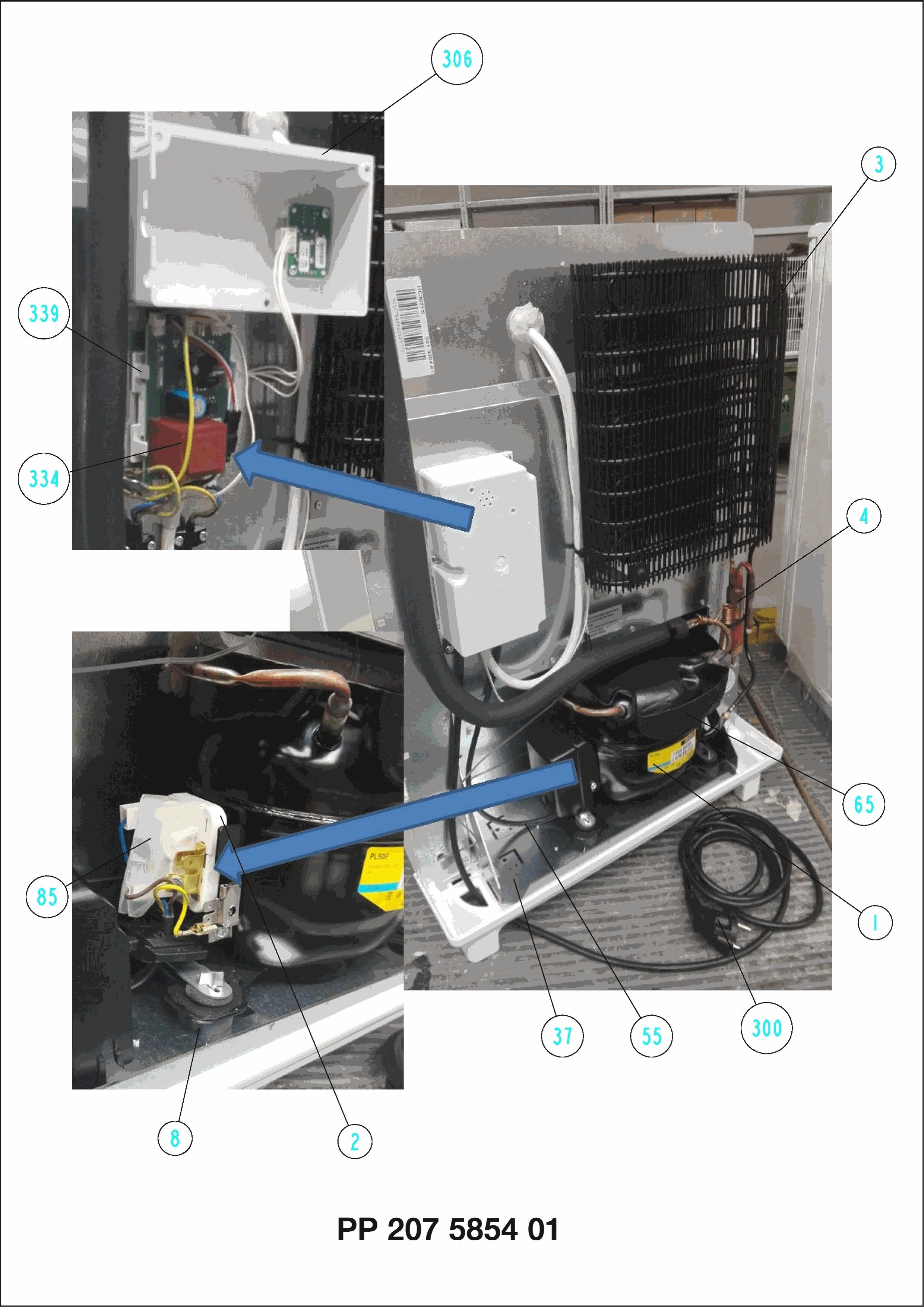 Explosionszeichnung Dometic 92137040300 HC302FS