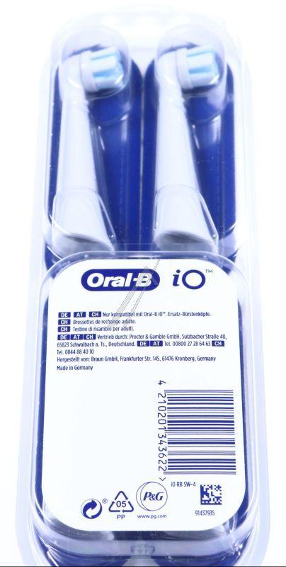 Braun 80346674 Zahnbürste - Oral-b aufsteckbürsten io sanfte reinigung 4er