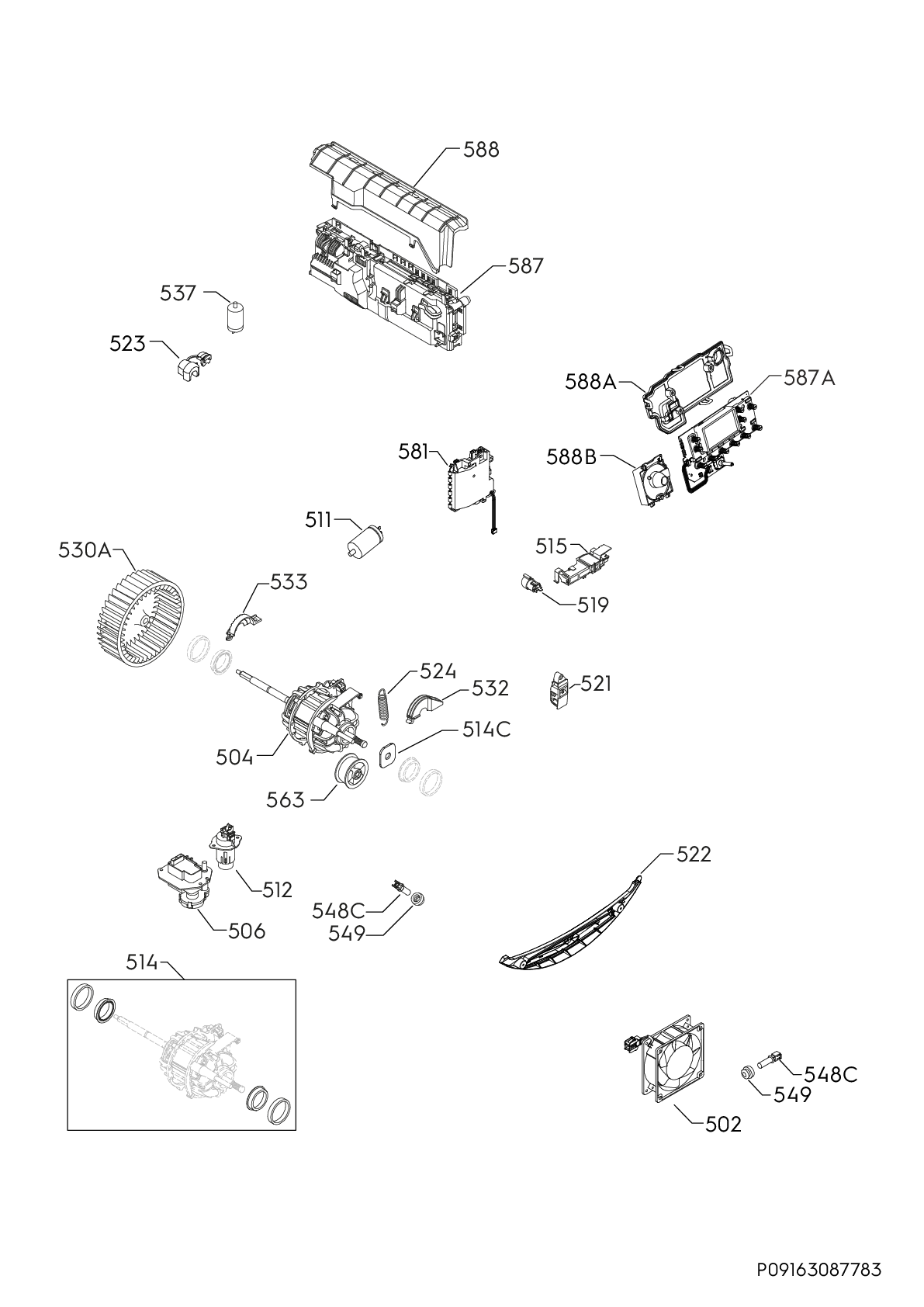 Explosionszeichnung AEG 91609959203 EW9H278BC