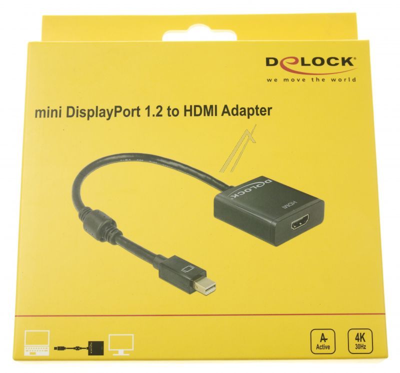 Delock 62611 Displayport Verbindung - Adapter mini displayport 1.2 stecker > hdmi buchse 4k aktiv
