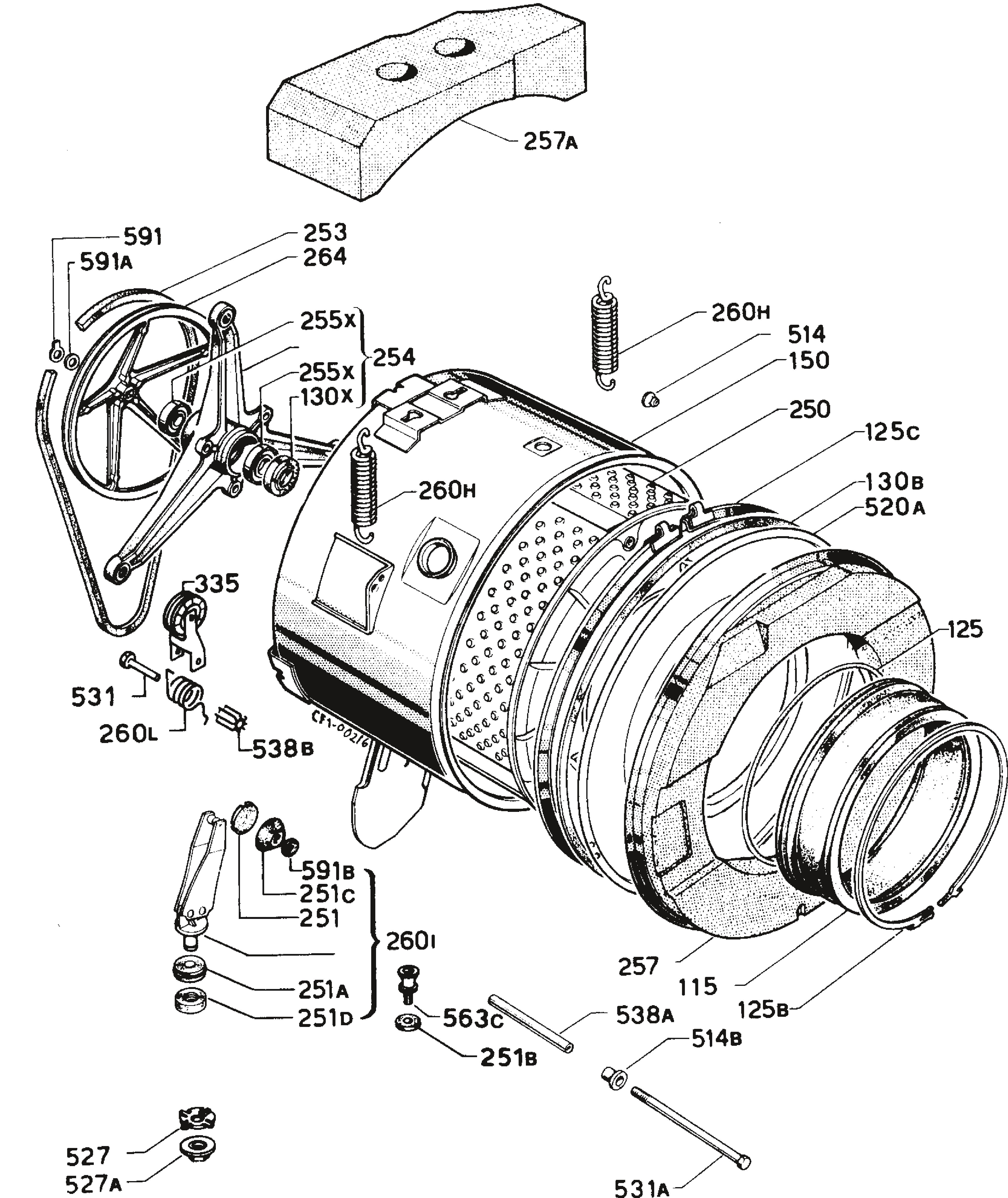 Explosionszeichnung Zanussi 91448015700 ZF650P