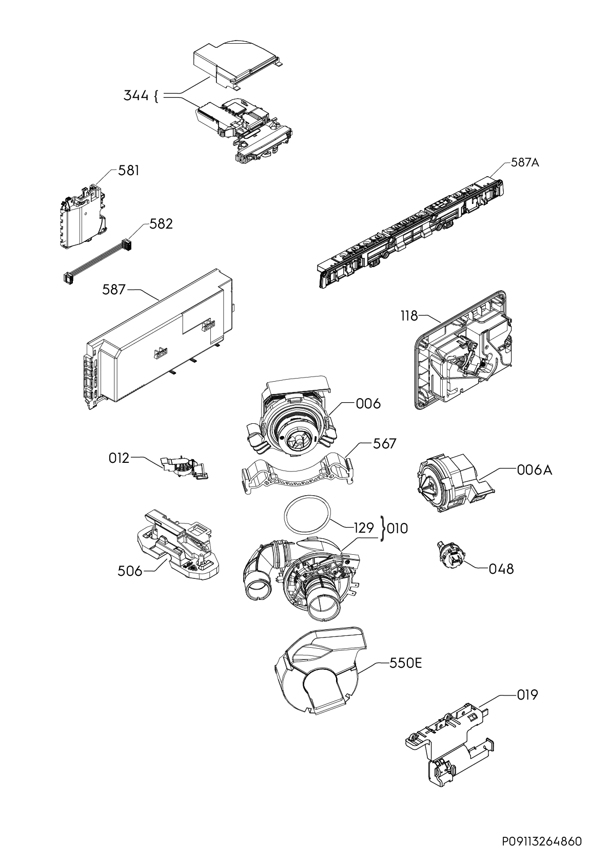 Explosionszeichnung AEG 91143465502 FSK83828P
