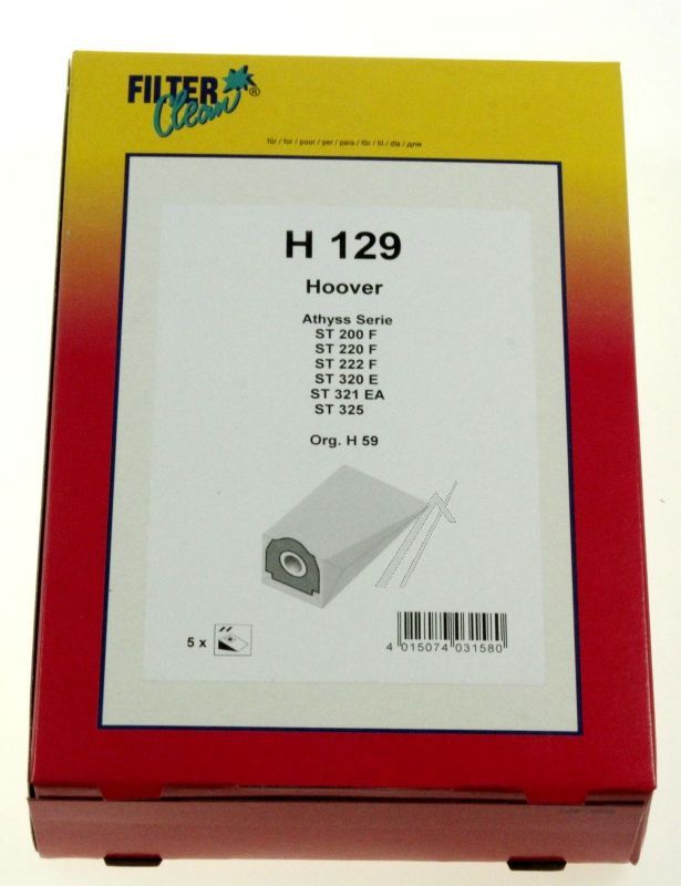Filter Clean 000838K Staubsaugerbeutel - H129 staubsaugerbeutel inhalt 5 Filter Clean 000838K Staubsaugerbeutel - H129 staubsaugerbeutel inhalt 5