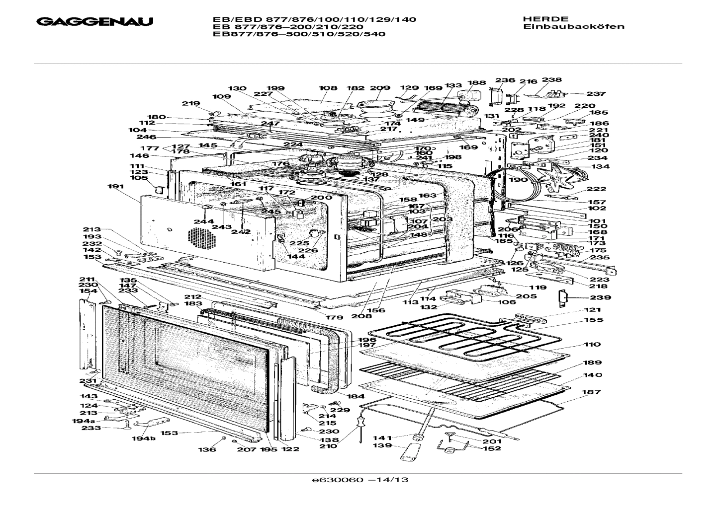 Explosionszeichnung Gaggenau EB876110(00) Explosionszeichnung Gaggenau EB876110(00)
