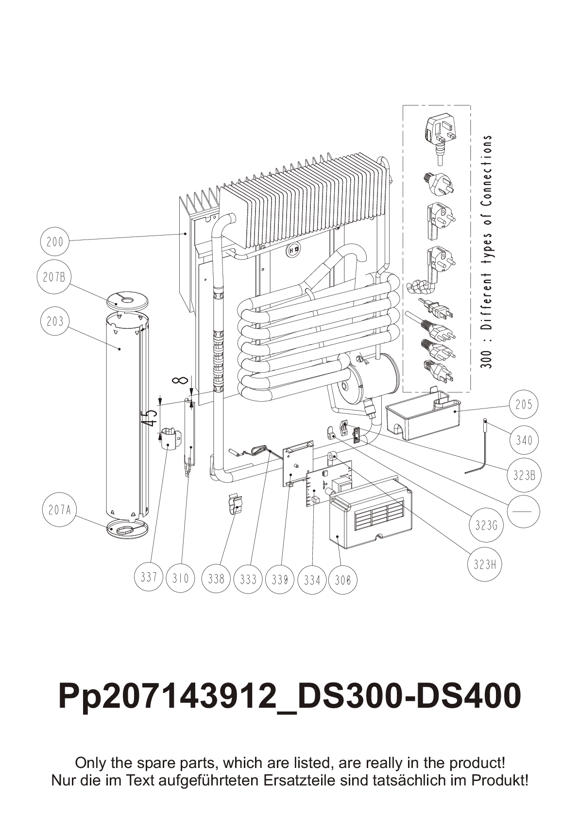 Explosionszeichnung Dometic 921212945 DS300FS Explosionszeichnung Dometic 921212945 DS300FS