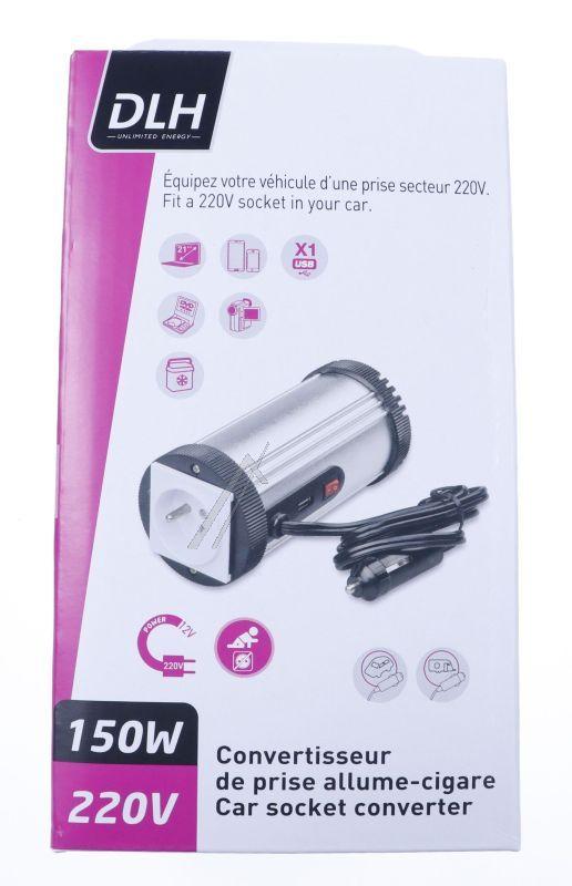 DLH DYSU1562T Spannungswandler - Convertisseur de prise allume-cigare 12v vers prise 220v 150w avec 1xusb-a 2.1a