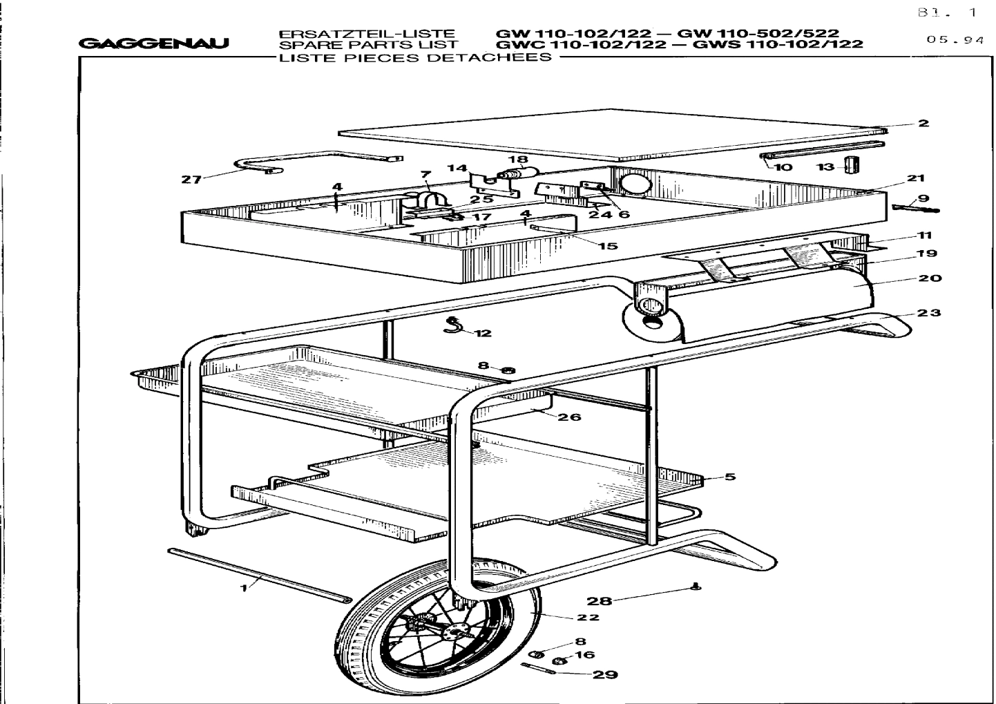 Explosionszeichnung Gaggenau GW110102(00)