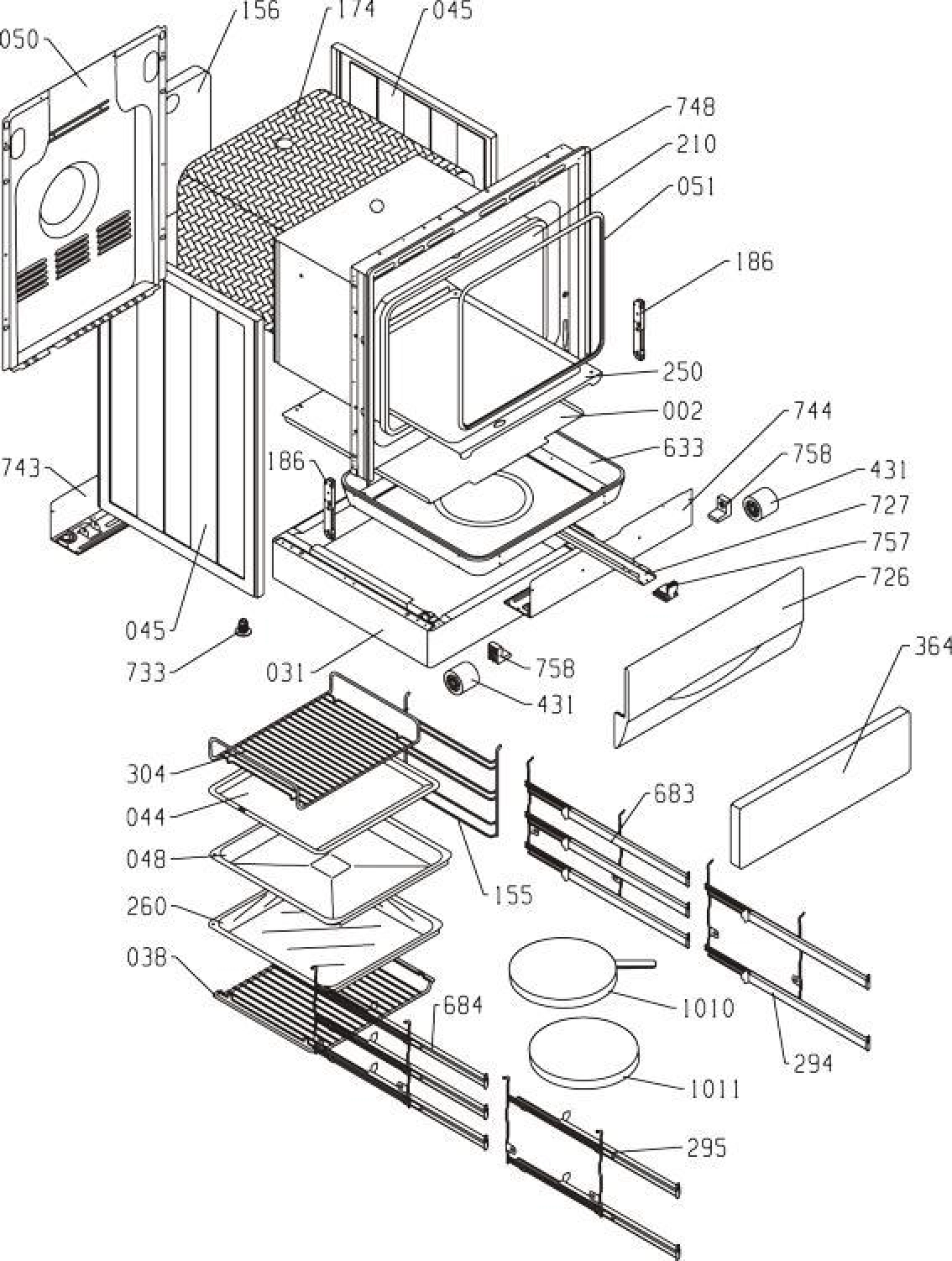 Explosionszeichnung Gorenje 164076 K734W